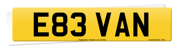 Registration number E83 VAN